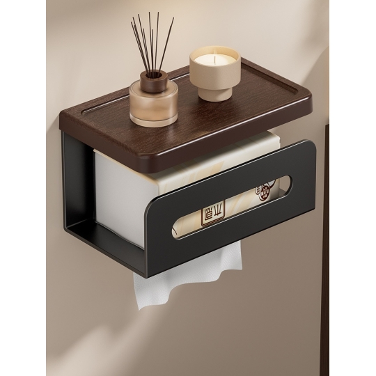 Kệ gỗ đa năng WC gỗ óc chó  - MẪU 02