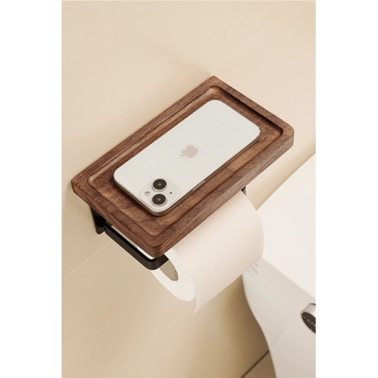 Kệ gỗ đa năng WC gỗ óc chó - Mẫu 01