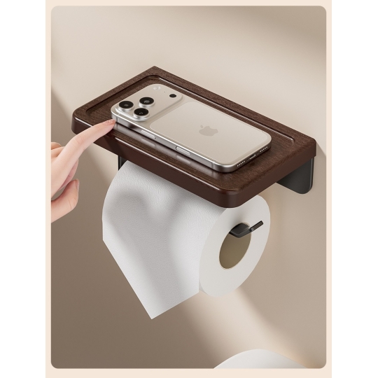 Kệ gỗ đa năng WC gỗ óc chó - Mẫu 01