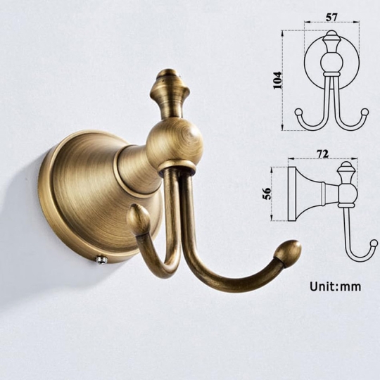 MÓC TREO ĐỒ ĐỒNG THAU  PHÒNG TẮM MÃ GOU 6776